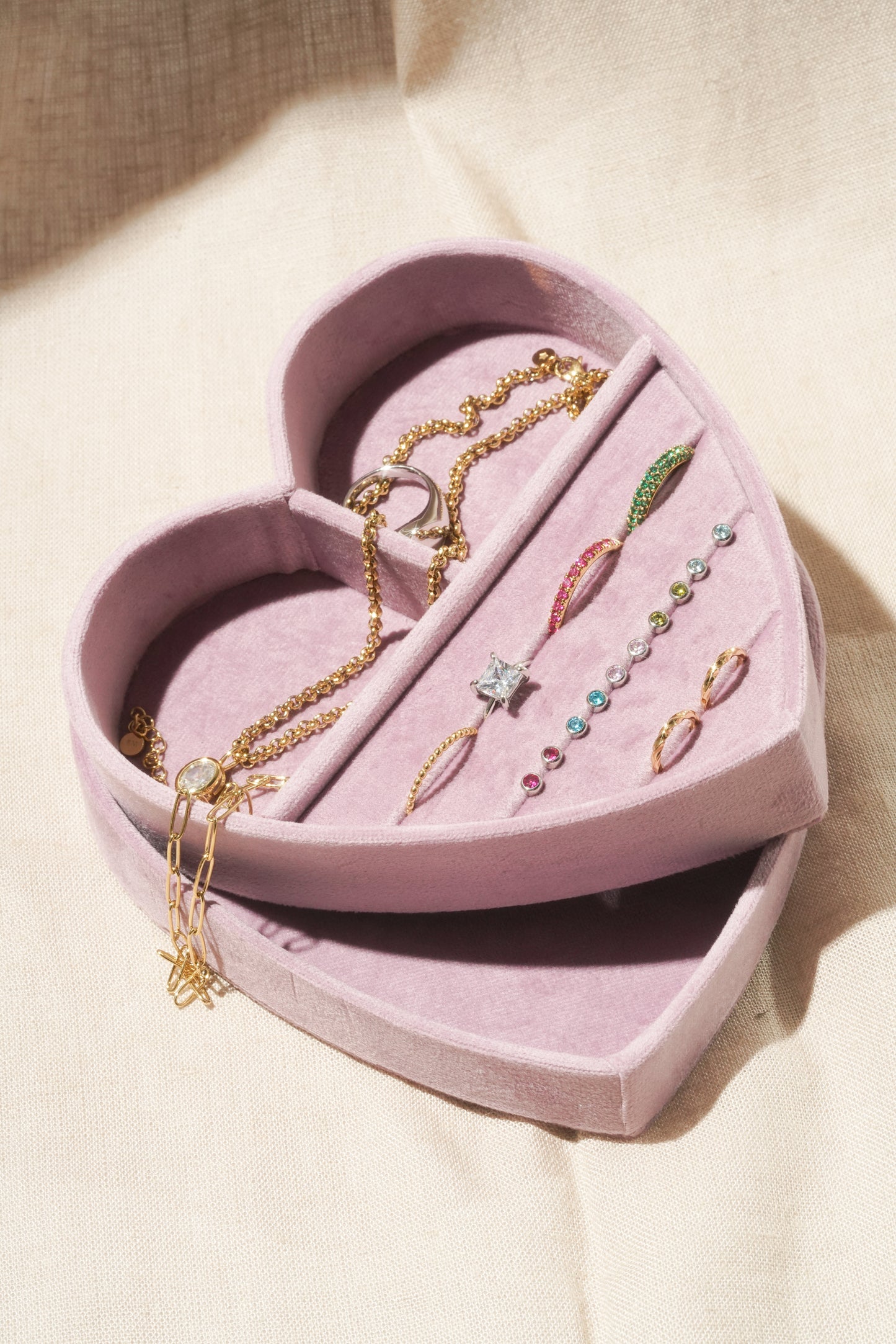 Heart Jewelry Box With Lid - Taro
