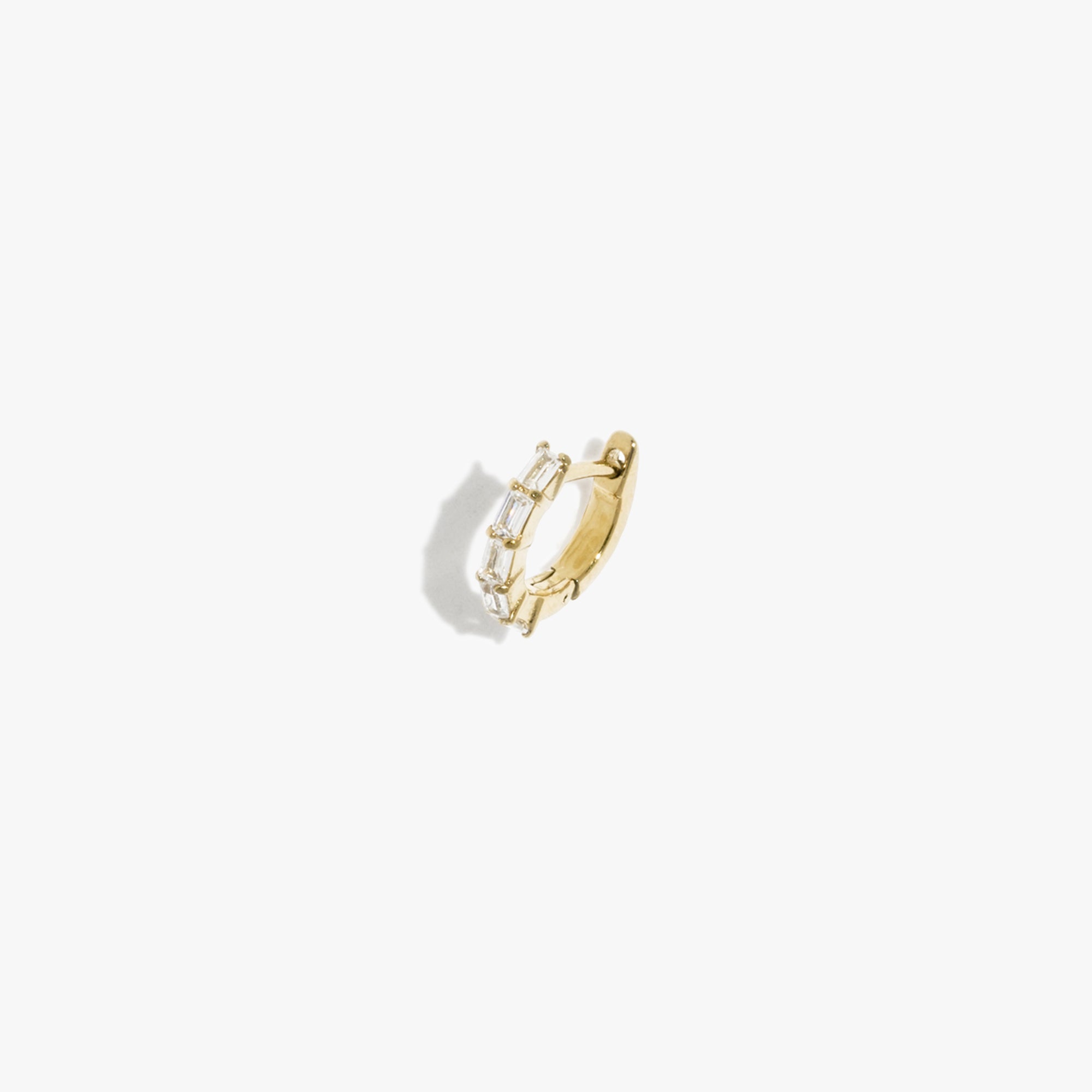 Baguette Checker Huggie Earrings