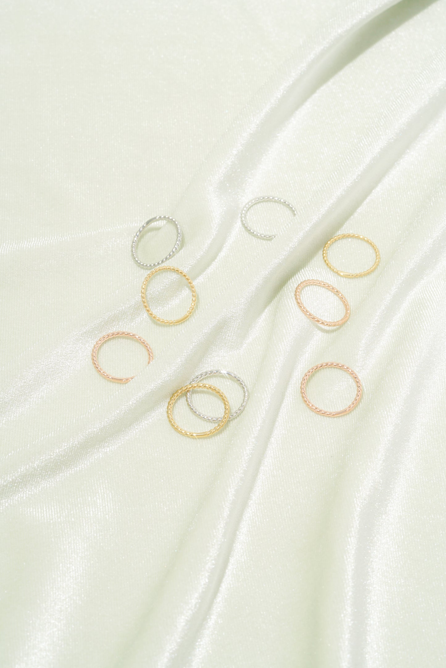 gold, silver, rose-gold