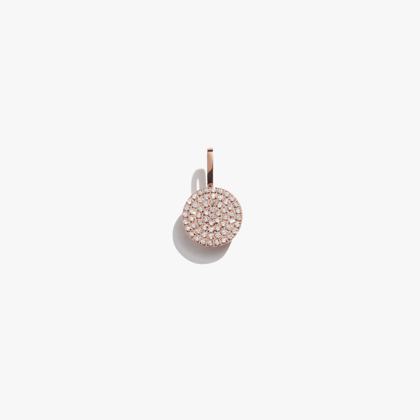 Pendant - White Diamante Circle Pendant - Rose Gold