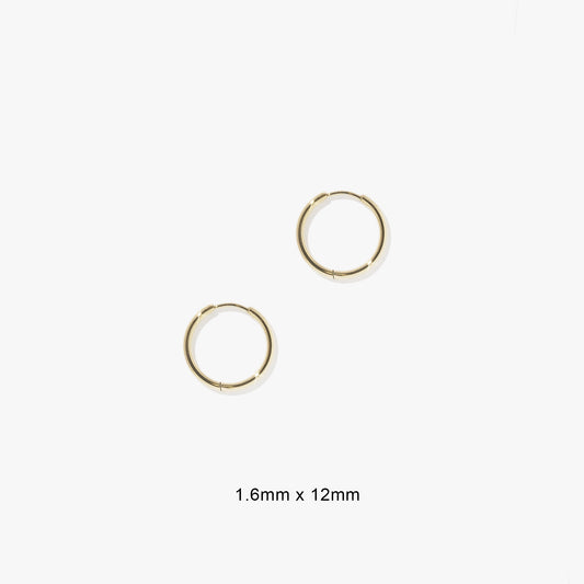1.6mm Infinity Hoops (Pair) — 12 MM