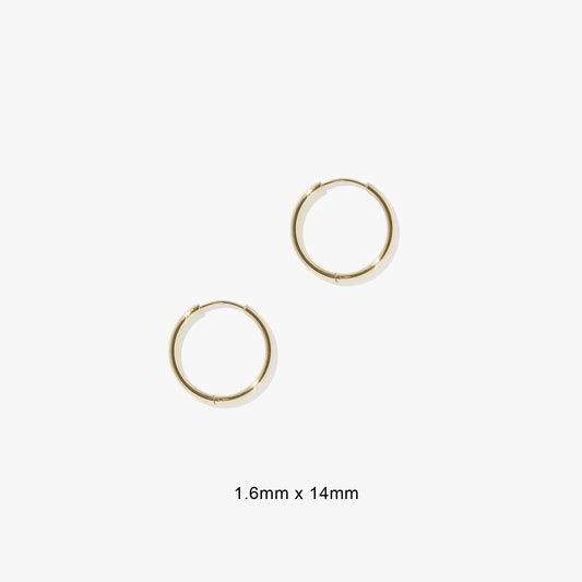 1.6mm Infinity Hoops (Pair) — 14 MM