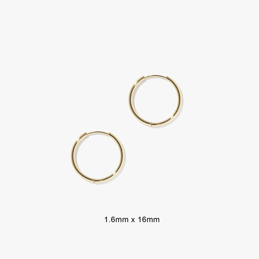 1.6mm Infinity Hoops (Pair) — 16 MM