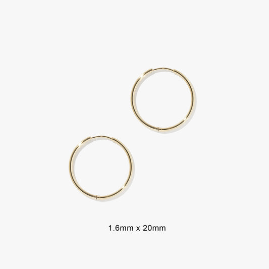 1.6mm Infinity Hoops (Pair) — 20 MM