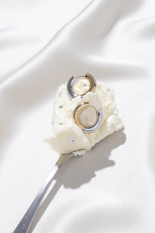 Dual Metal Chunky Infinity Hoops (Pair)