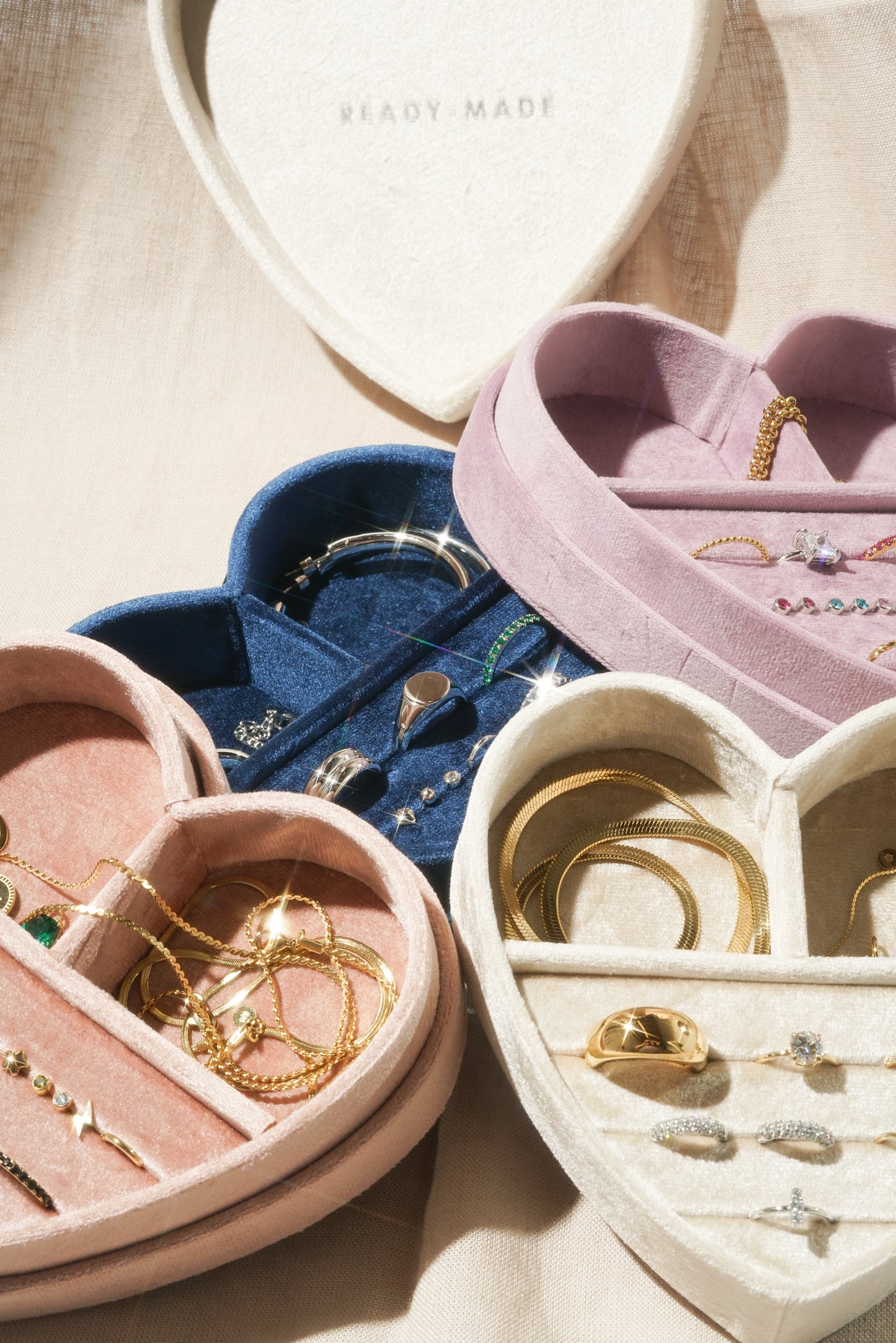 Heart Jewelry Box With Lid - Navy Blue