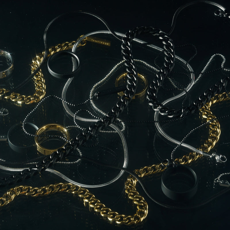 Dark Matter chains flat-lay