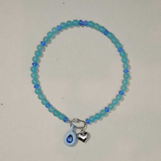 Pool Toy one of a kind beaded necklace, full view