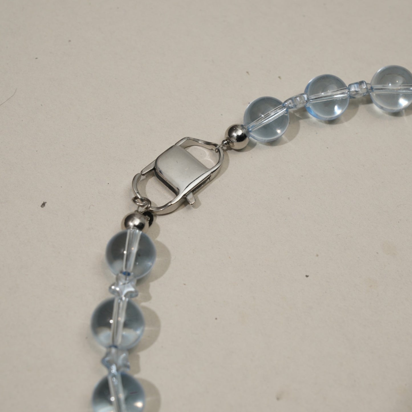 Snow Globe one of a kind beaded necklace, close-up