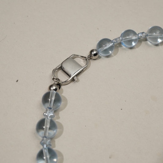 Snow Globe one of a kind beaded necklace, close-up