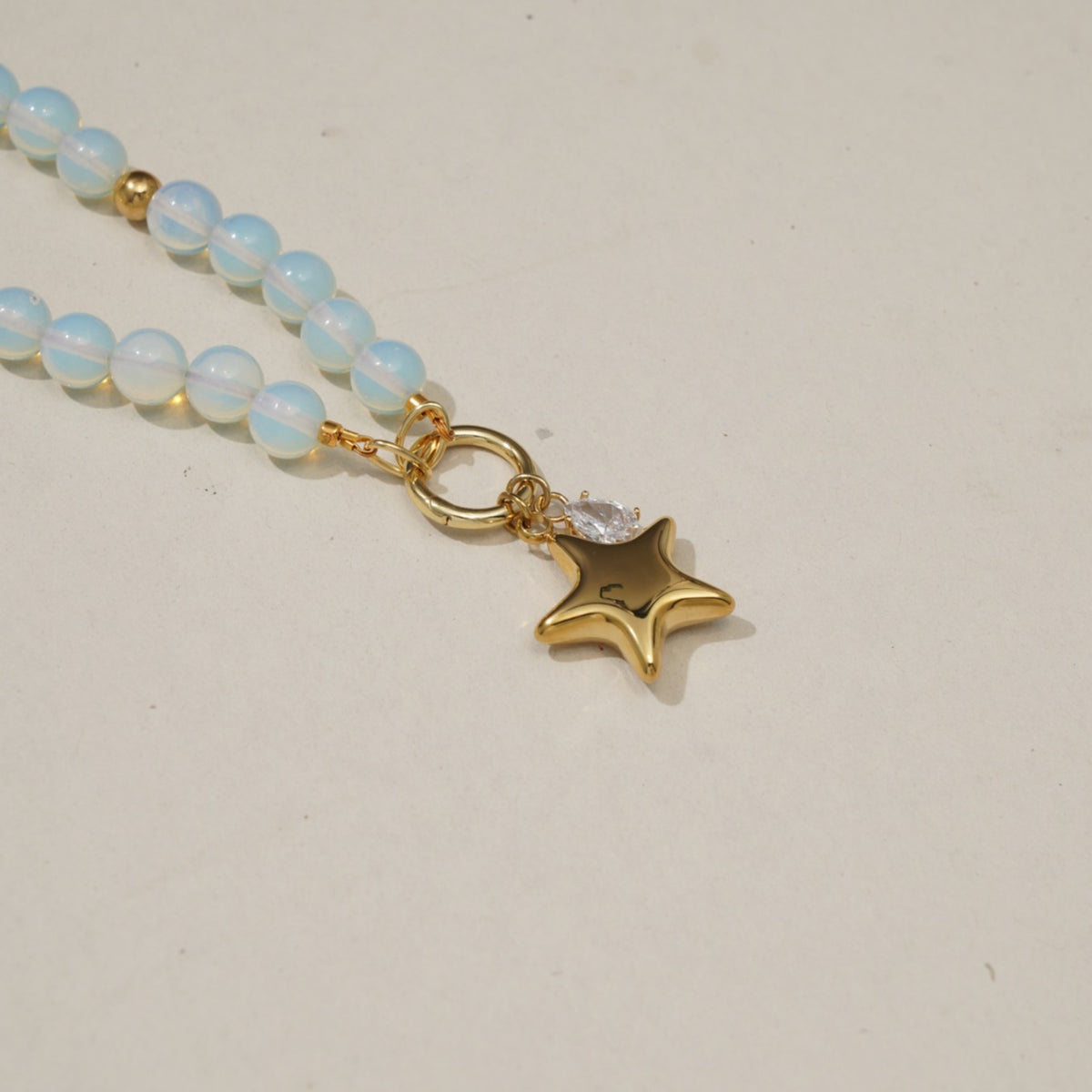 Ceiling Star one of a kind beaded necklace, detail