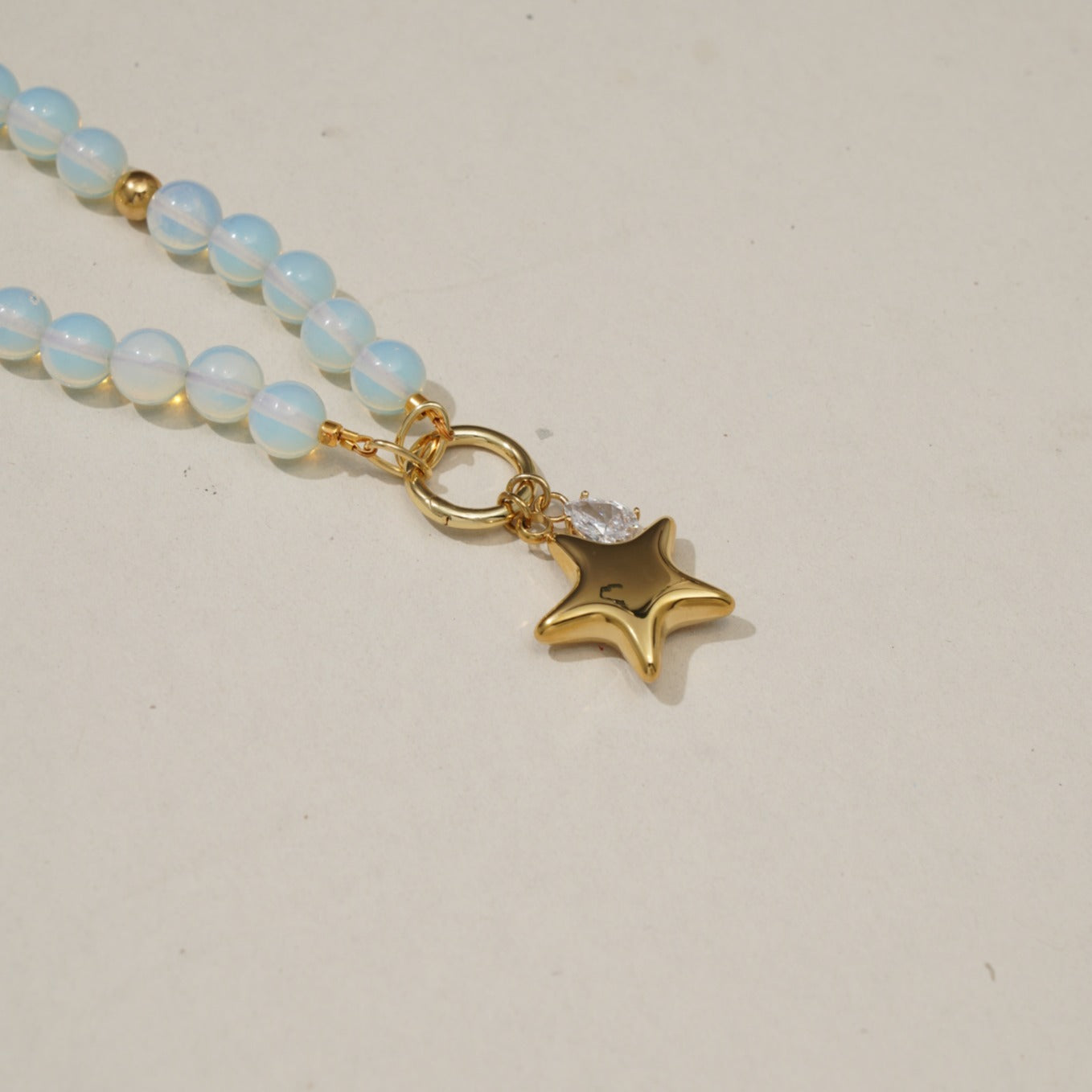 Ceiling Star one of a kind beaded necklace, detail