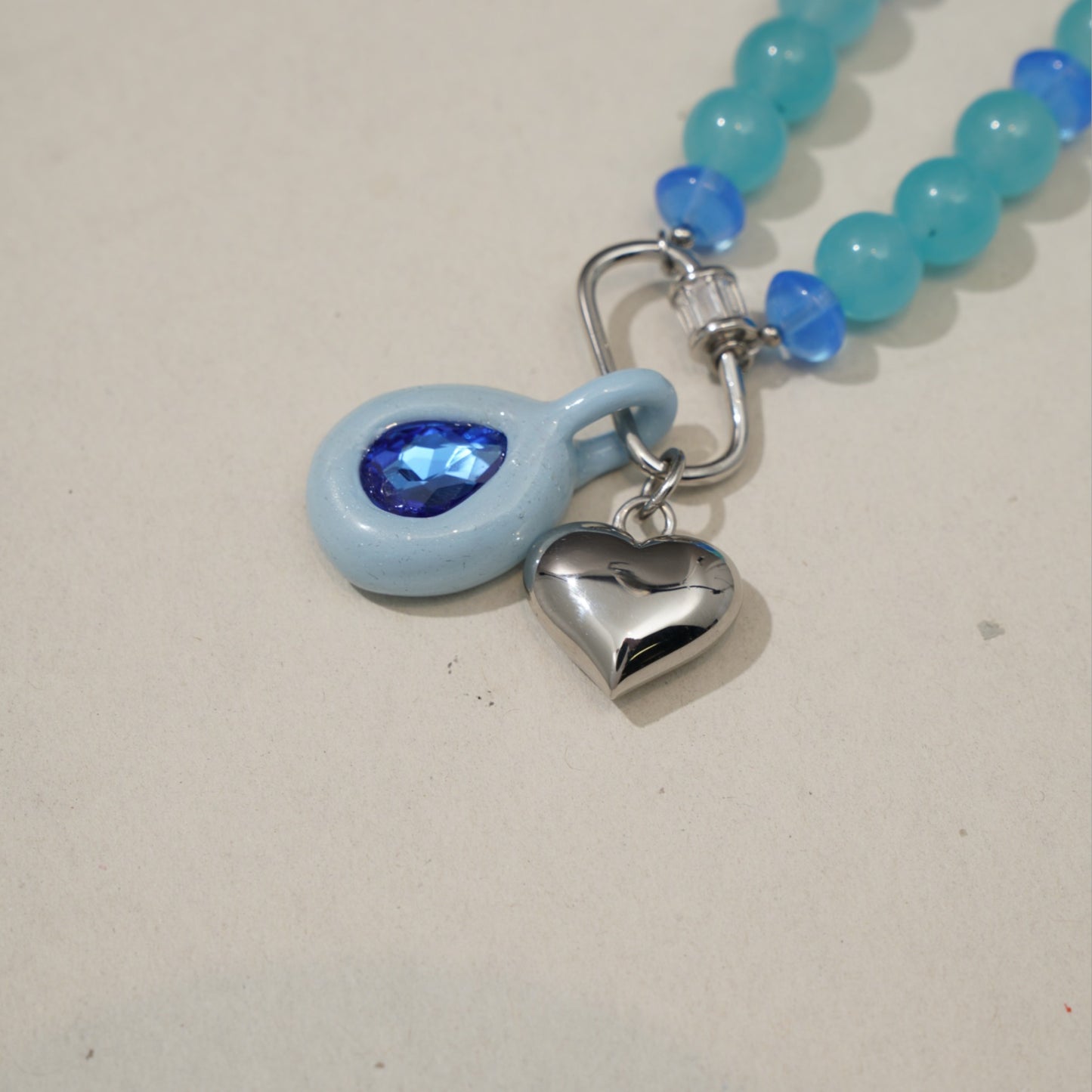 Pool Toy one of a kind beaded necklace, detail