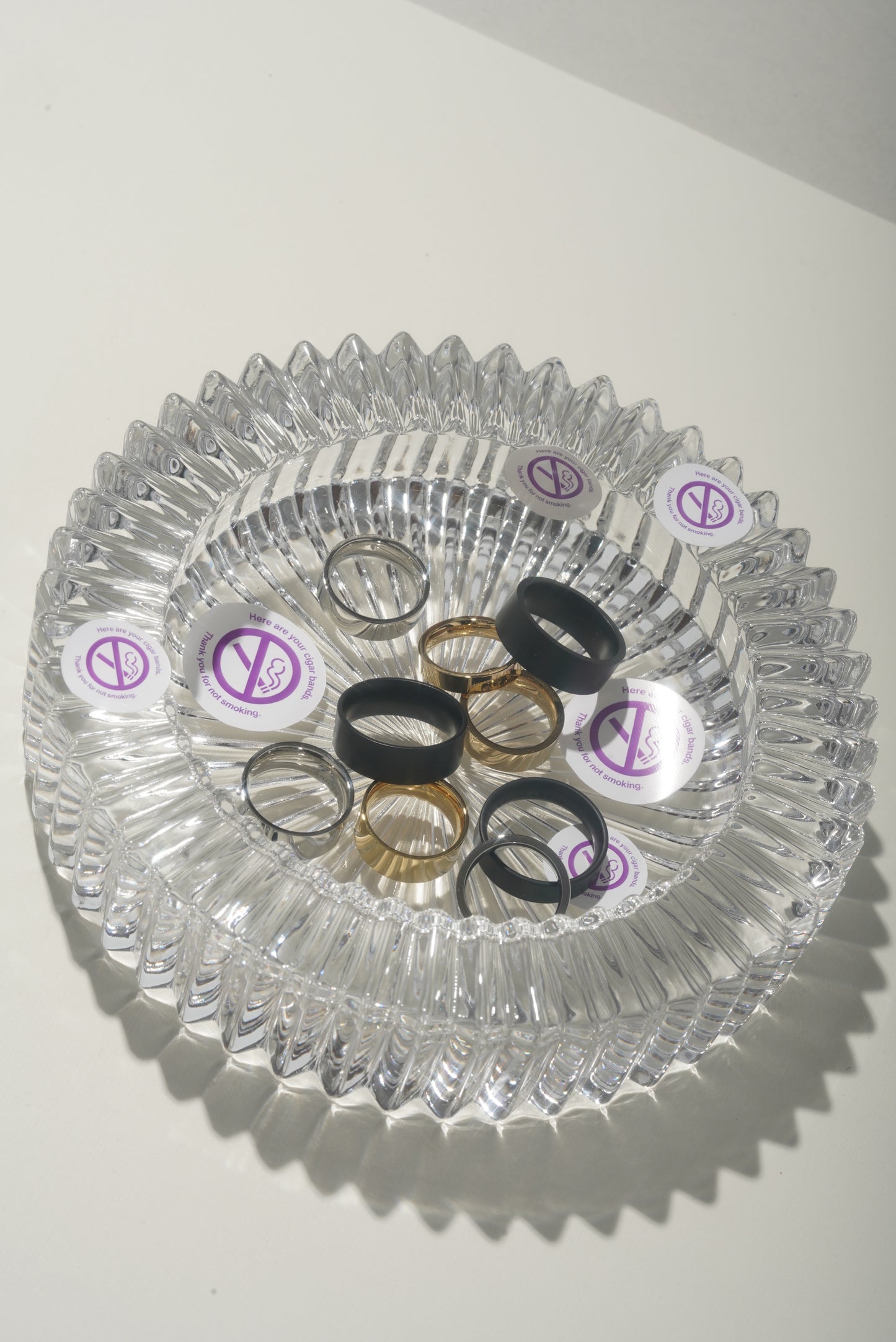 Ready-Made Cigar Band - crystal tray