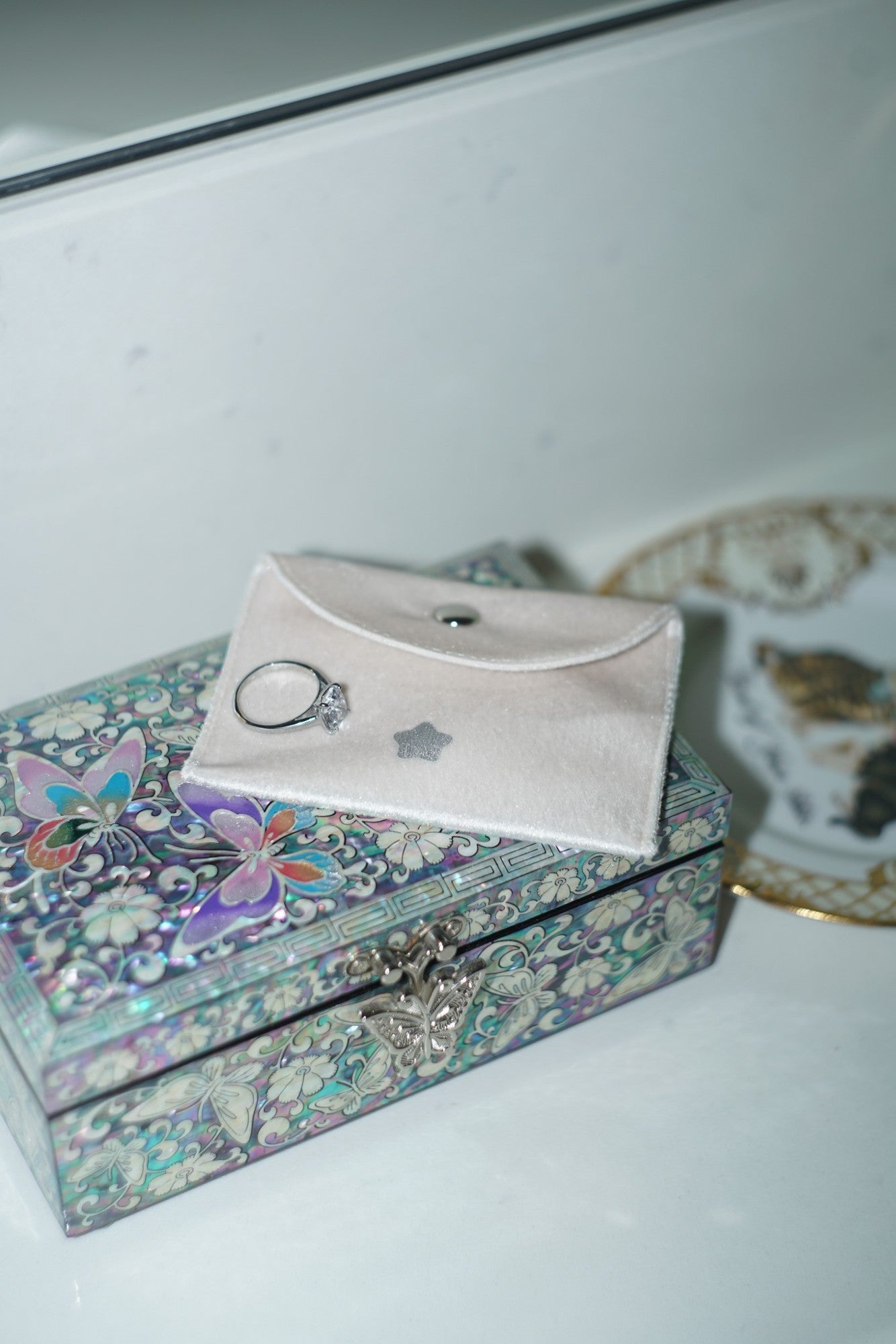 Small Cushion Cut Promise Ring