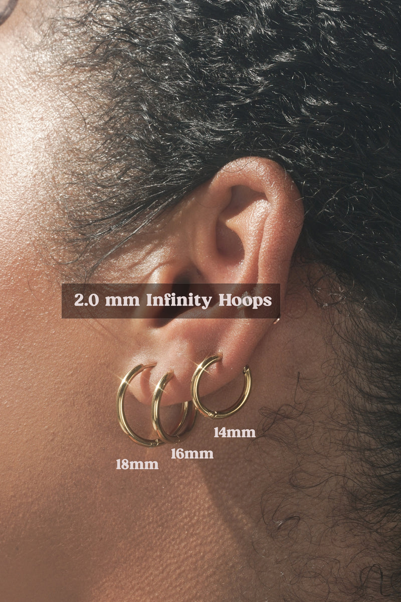 16mm Infinity Hoop Earrings