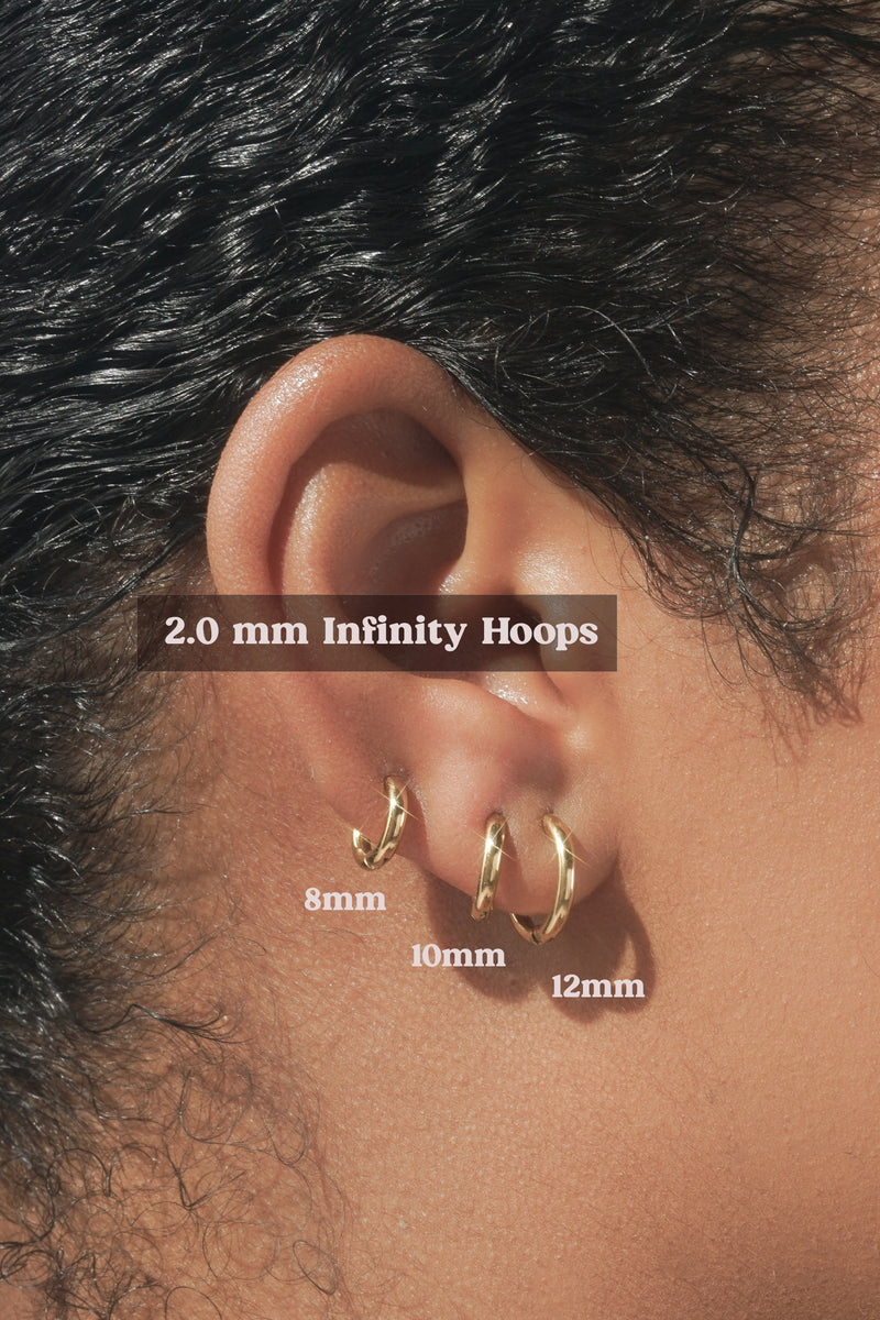 2.0mm Infinity Hoops (Pair) – Ready-Made