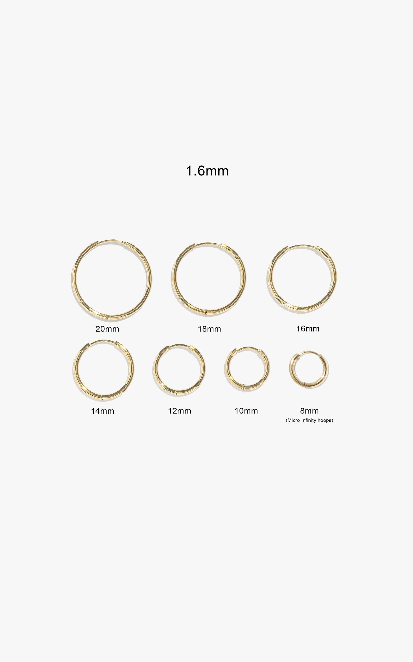 1.6mm Infinity Hoops (Pair)