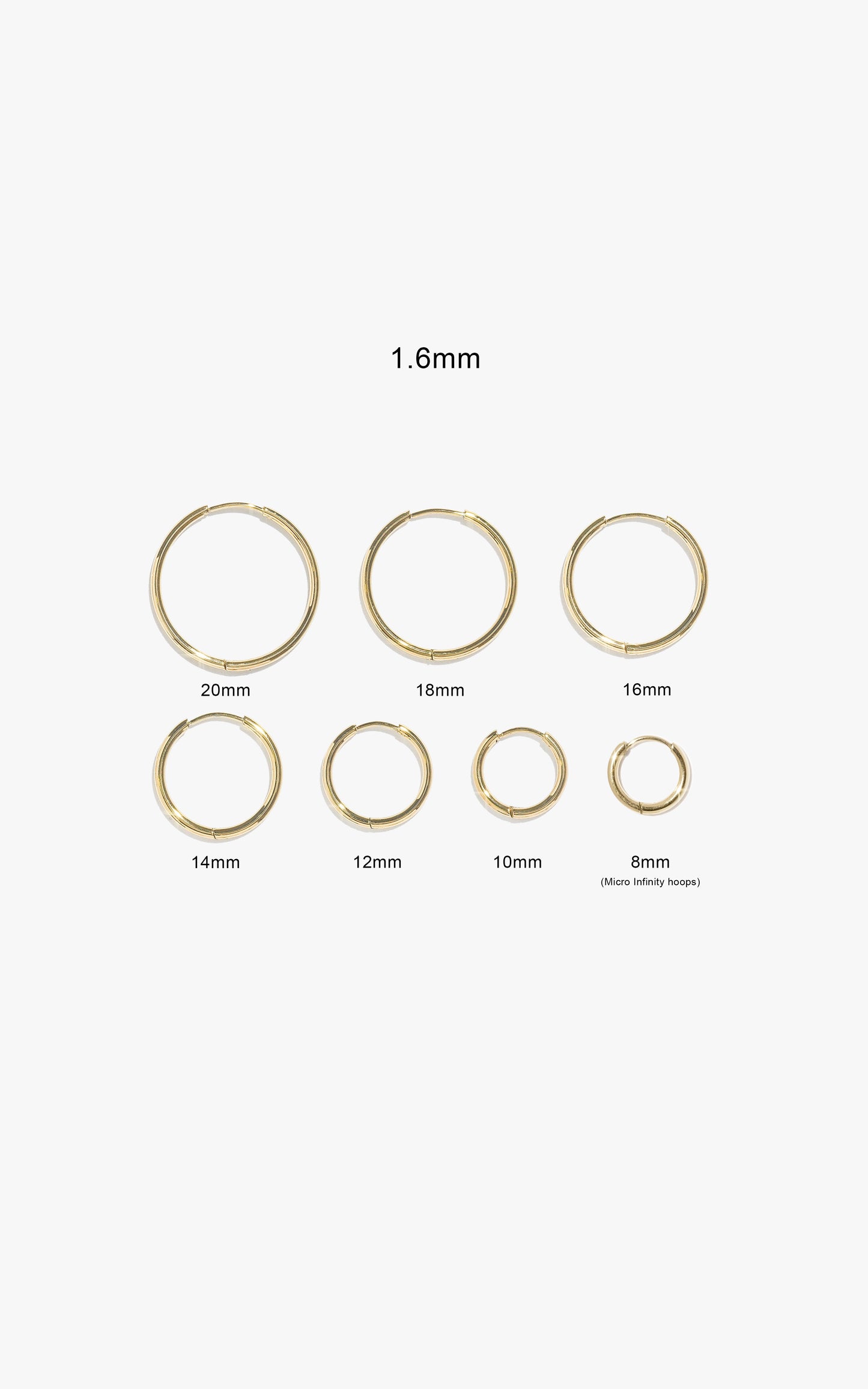 1.6mm Infinity Hoops (Pair)