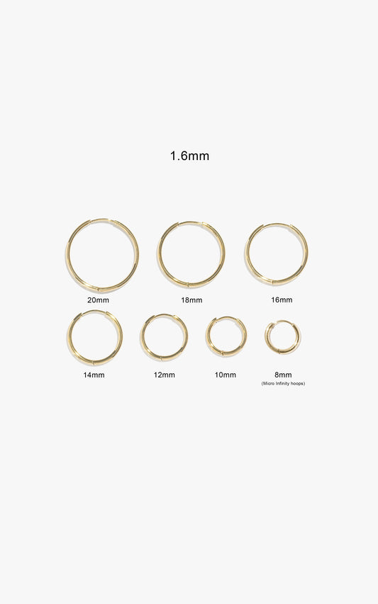 1.6mm Infinity Hoop (Single)