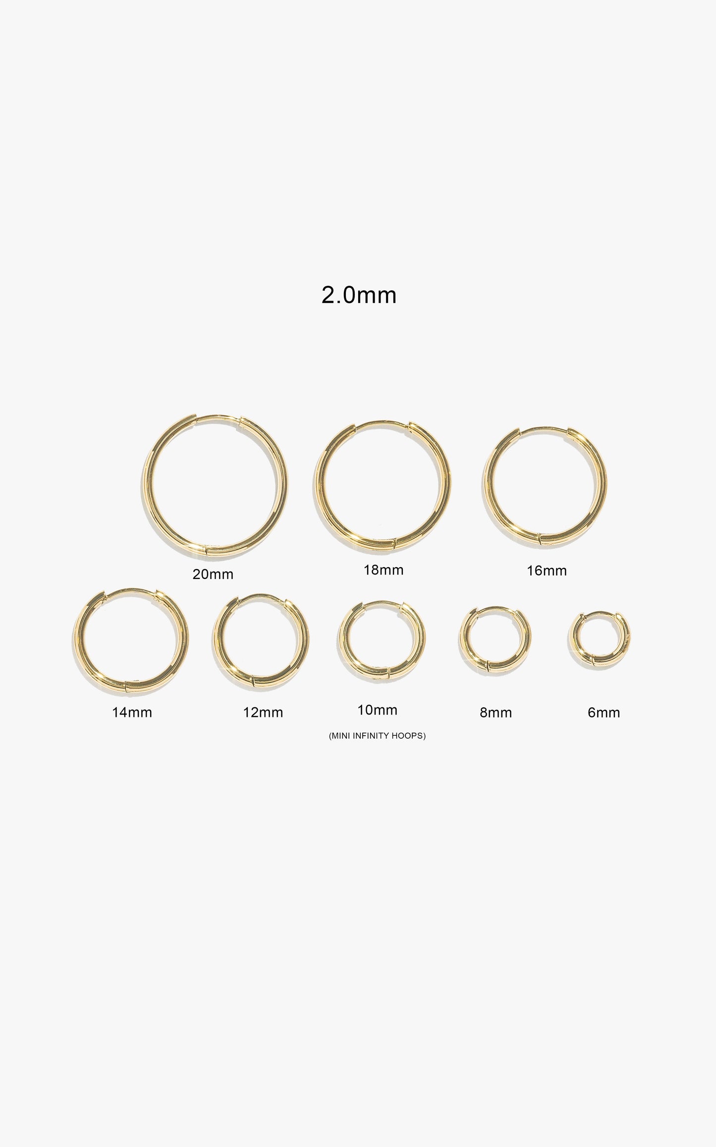 2.0mm Infinity Hoops (Pair)