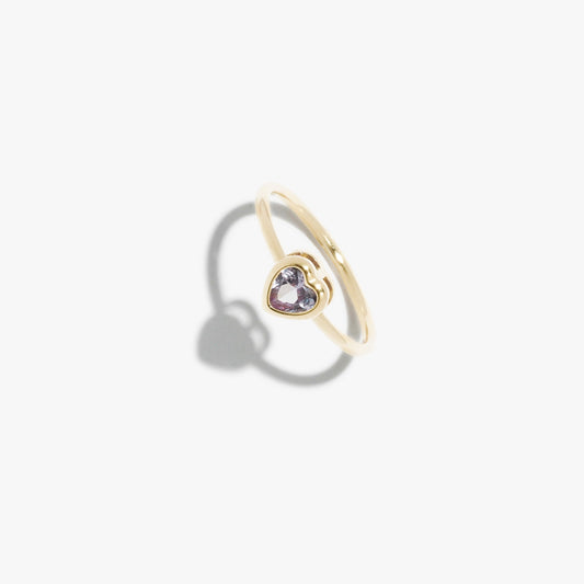 Amethyst Heart Bezel Ring #pdp