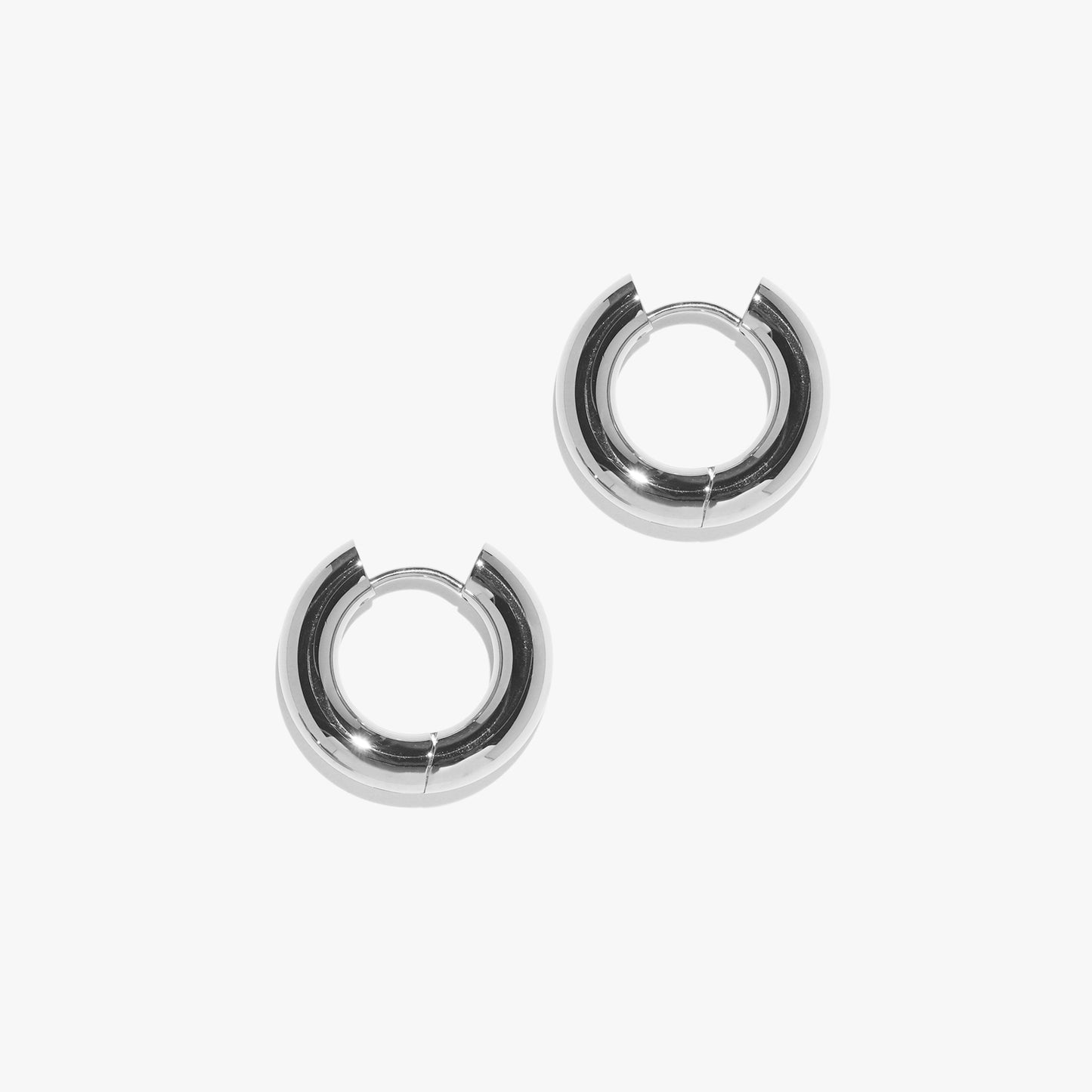 Men's 12 x 2mm Sterling Silver Hoop Earrings