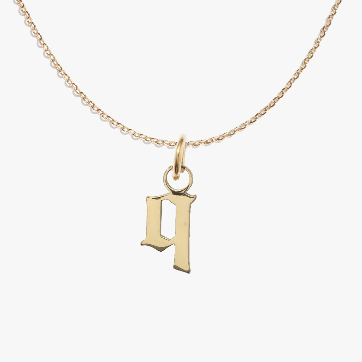 q, gold, pendant #pdp
