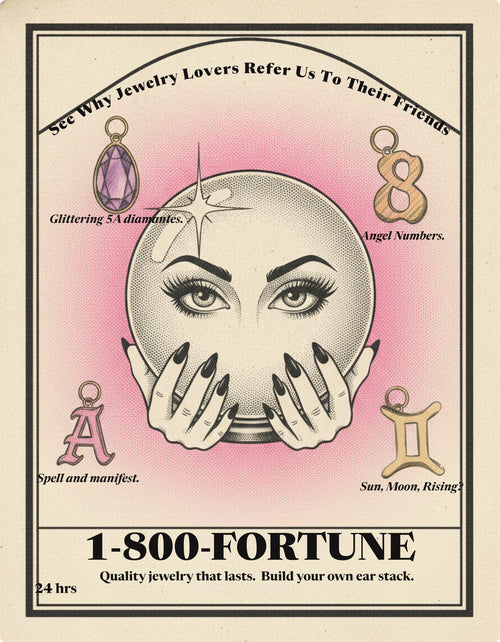 in the wild — 1-800-FORTUNE classified ad illustration, gold, silver