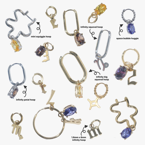 in the wild — earring variety 1, gold, silver