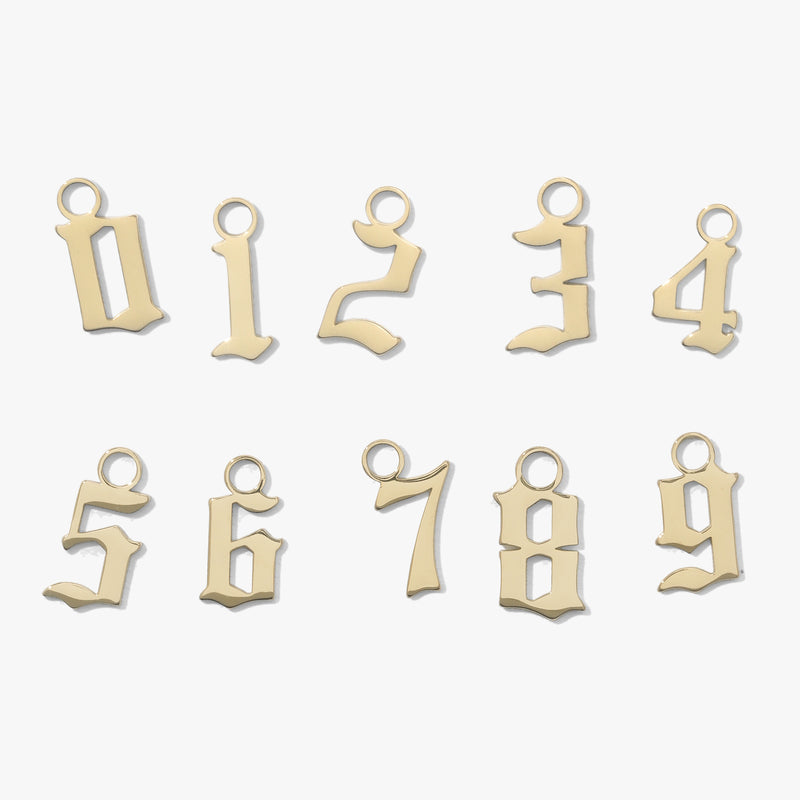 number earring charms group #pdp