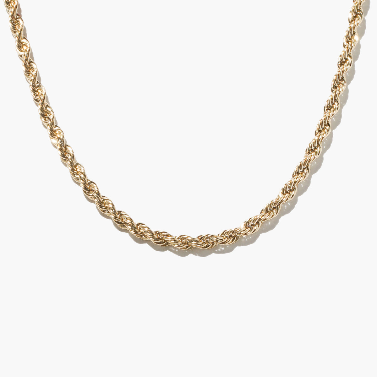 Rope Necklace - 4mm, Size 16, 14K White Chain - The GLD Shop