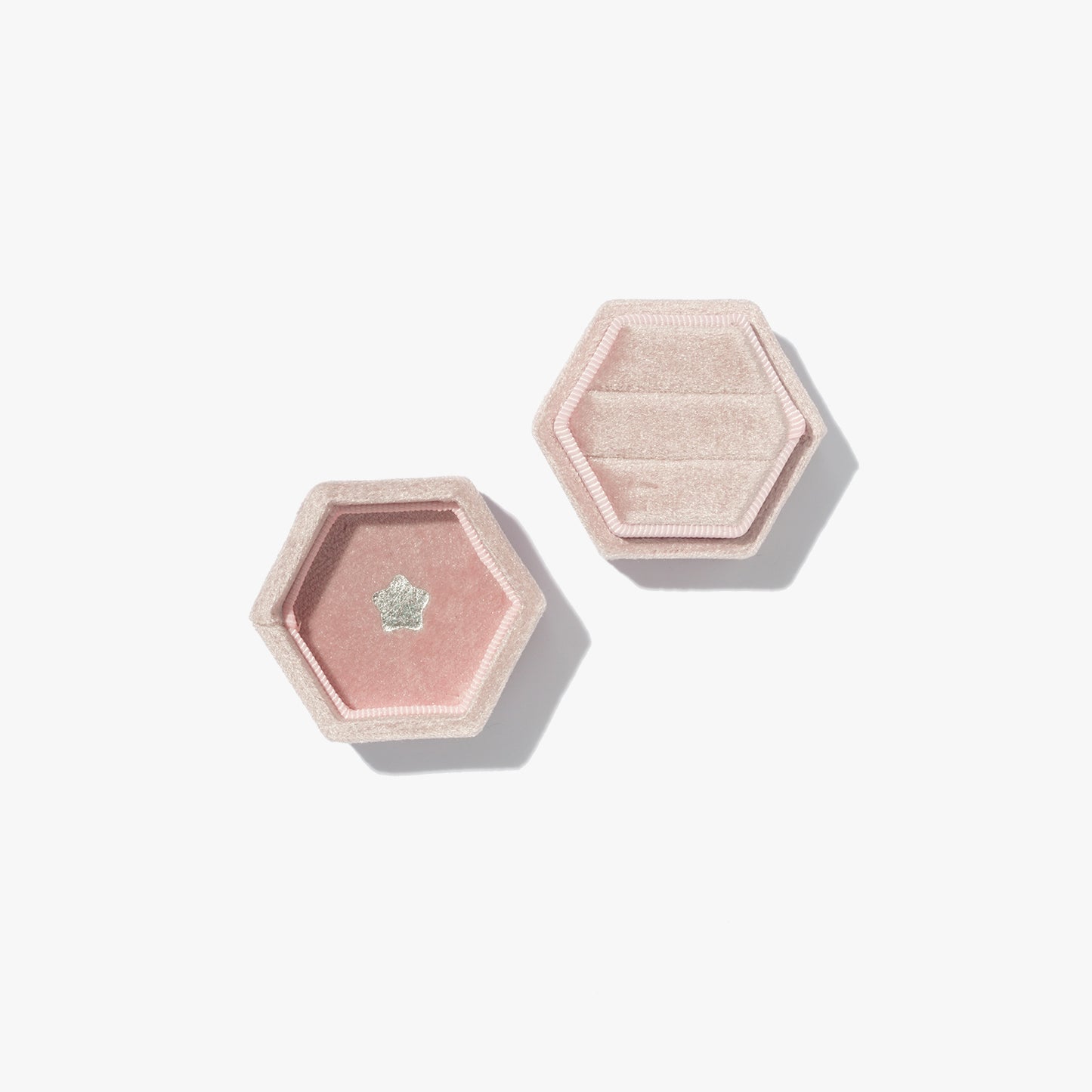 Rose Hexagon Jewelry Box - Double Ring