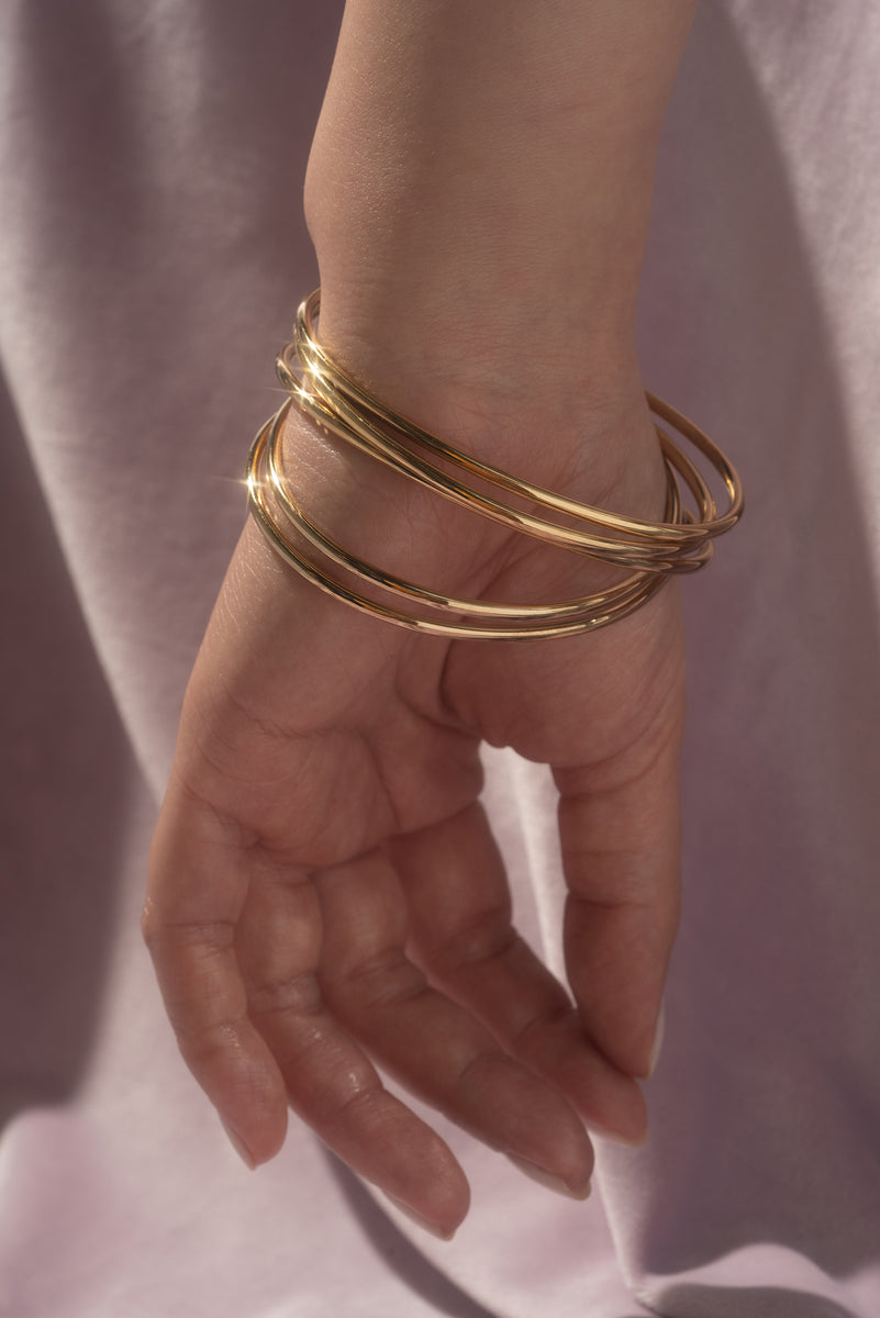 Silver and gold bangle bracelet deals