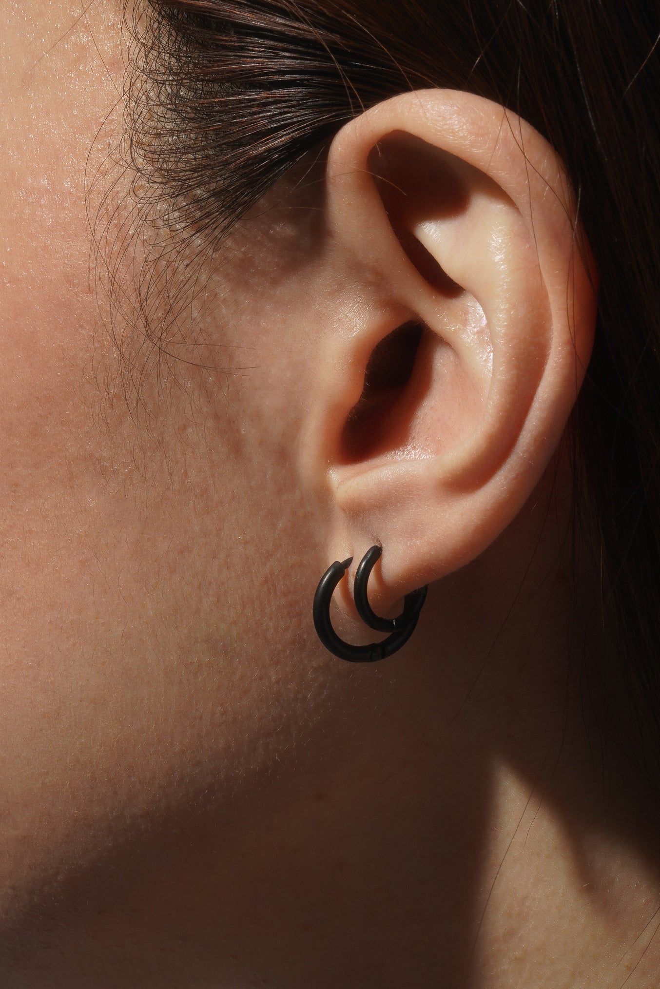 Small Infinity Hoops with Hanging Locks Rose Gold