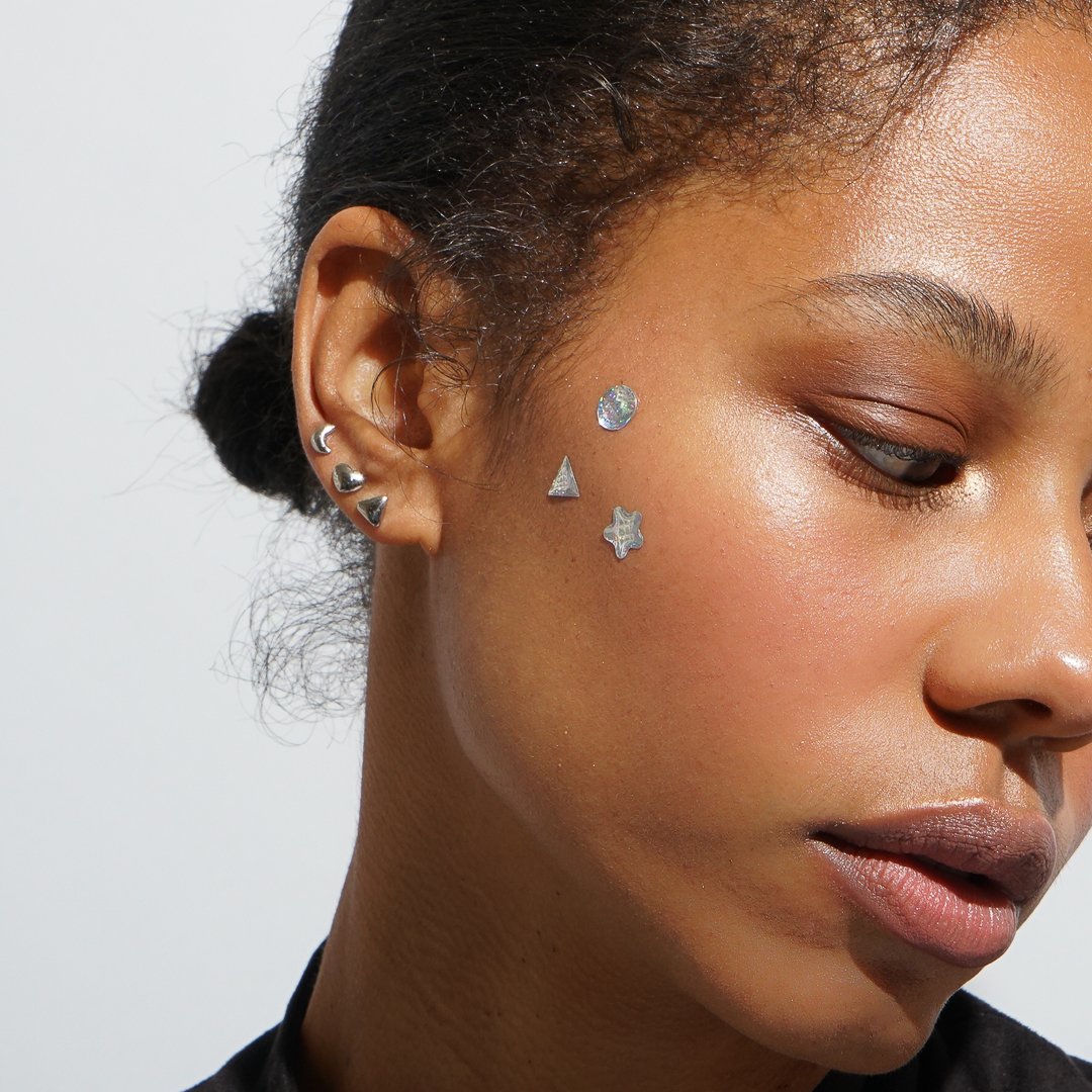 'Forever Sticker Earrings' Silver ReadyMade