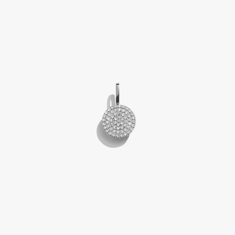 Pendant - White Diamante Circle Pendant - Silver